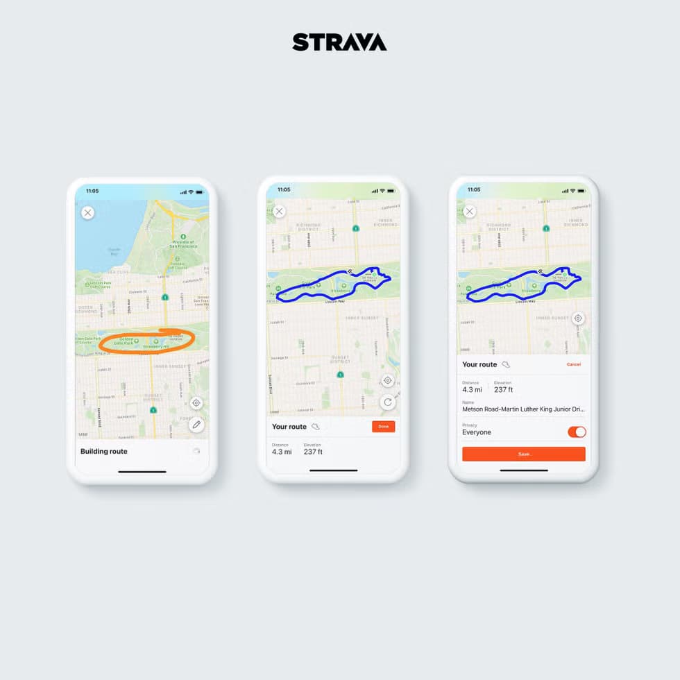 GPS route tracking map